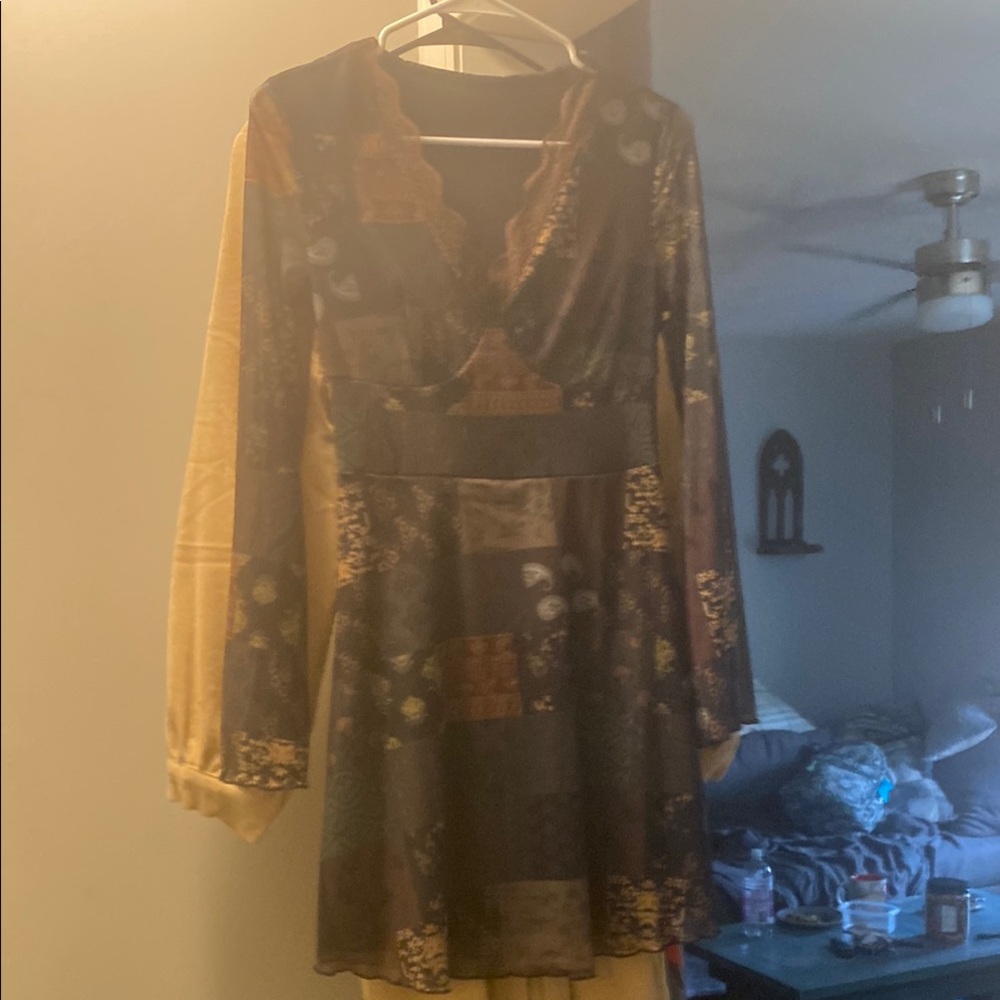 Elegant Black and Brown Women's Dress